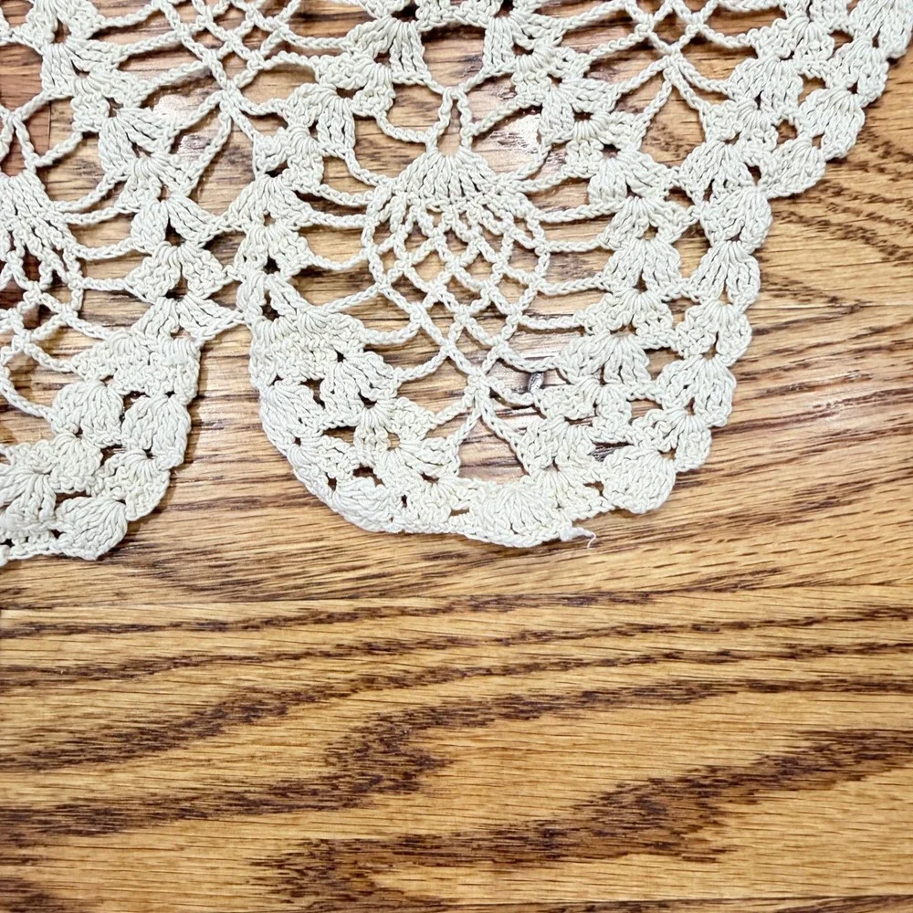 Crochet Doily Lot 24pc White Cream Lace Assorted Shapes Butterfly Floral 1970s